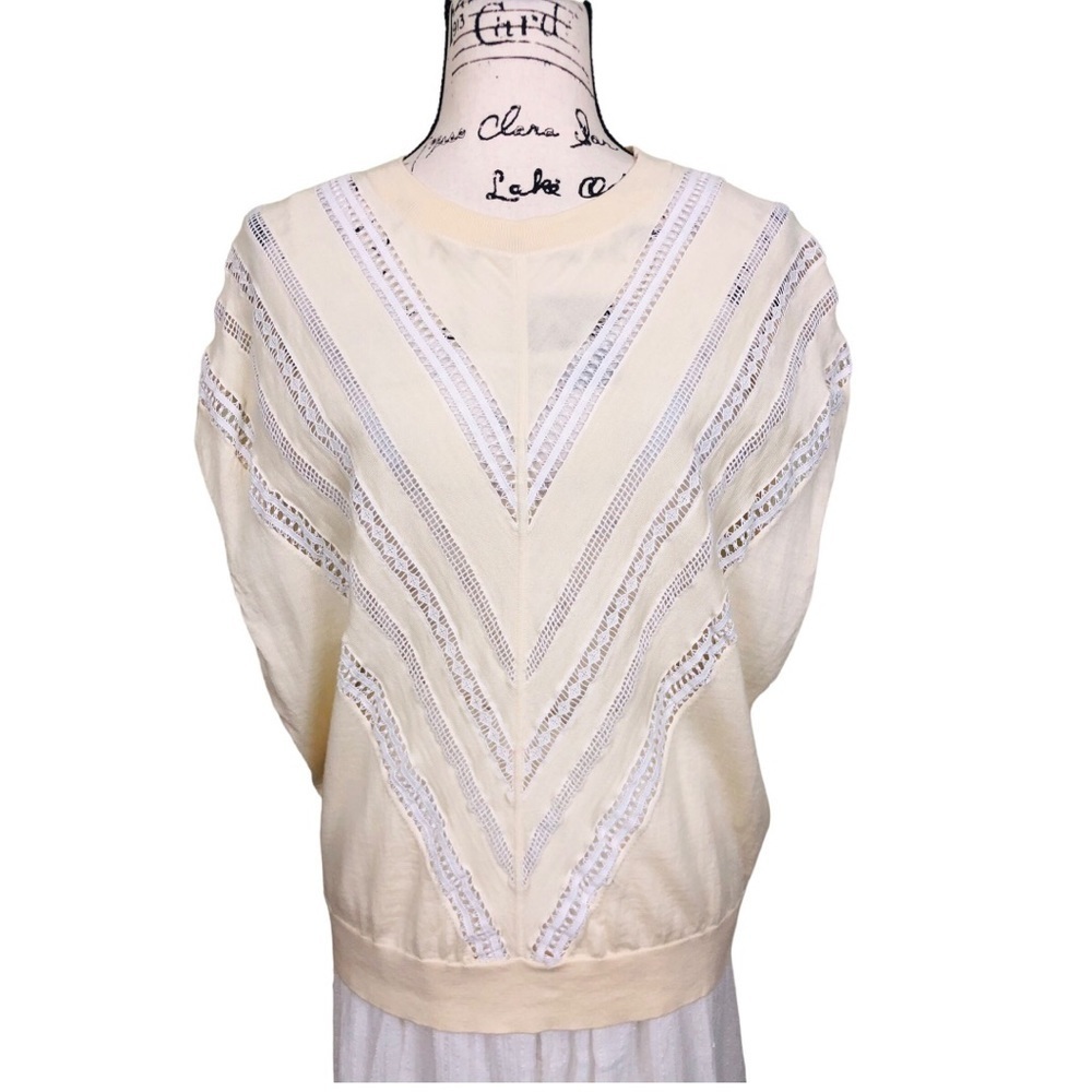 Adam Lippes Women Lace Wool Crew Neck Sweater